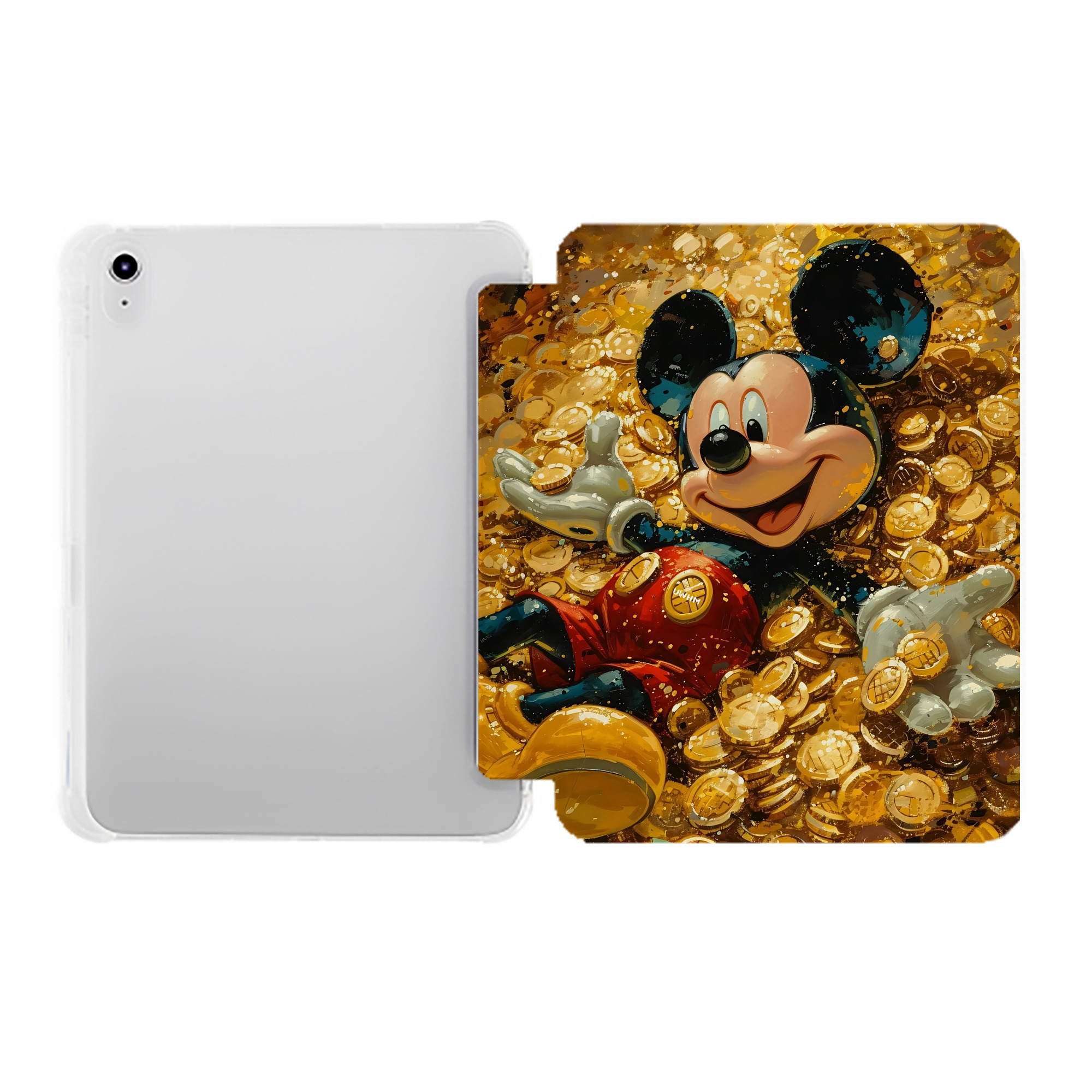 （画像用） ミッキーマウス Mickey Mouse IPad ケース ペン収納付き 三つ折りスタンド PUレザー×シリコン 対応機種9.5/10.5/10.9インチ